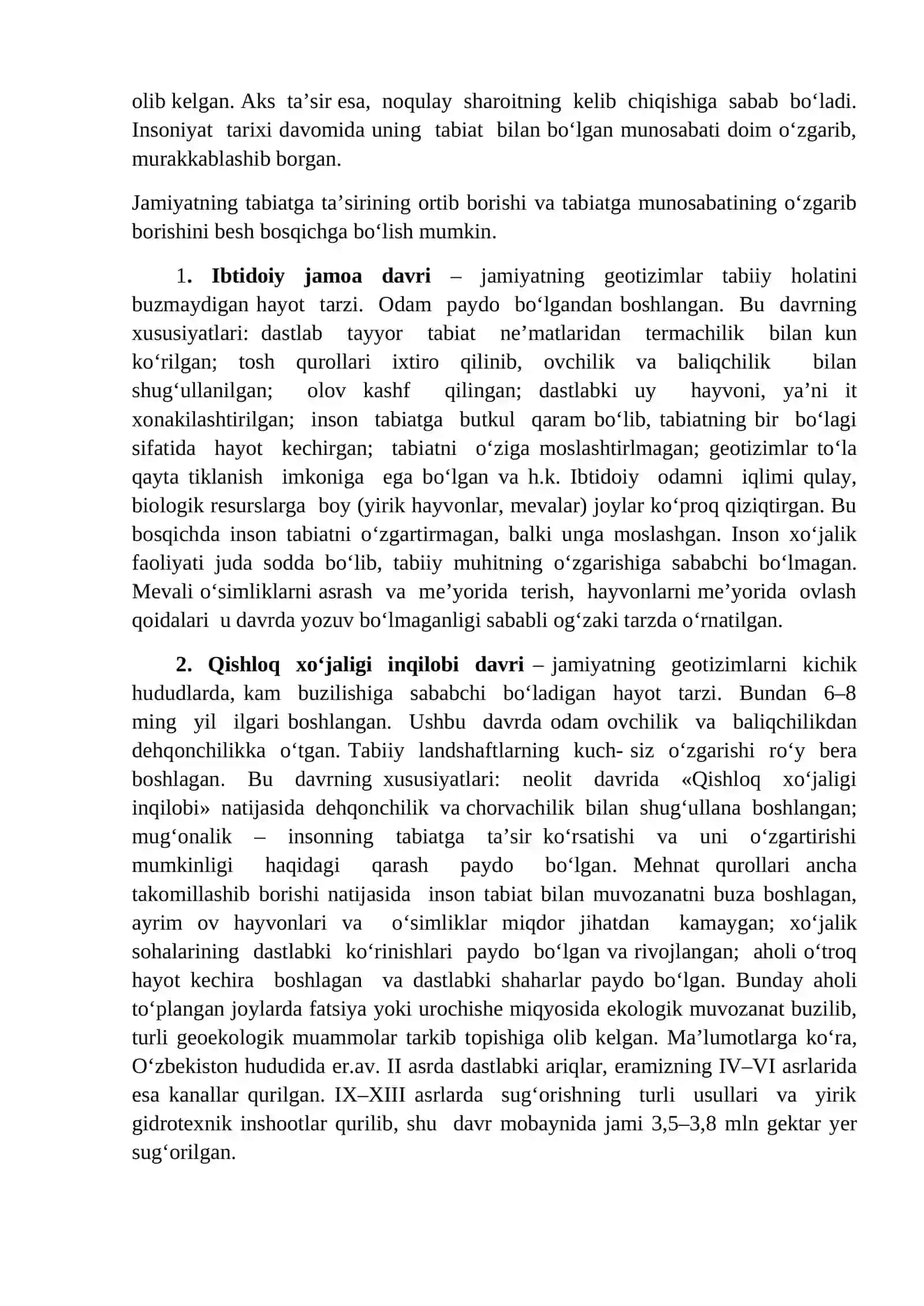 Tabiat va jamiyat o‘rtasidagi o‘zaro munosabatlar 2