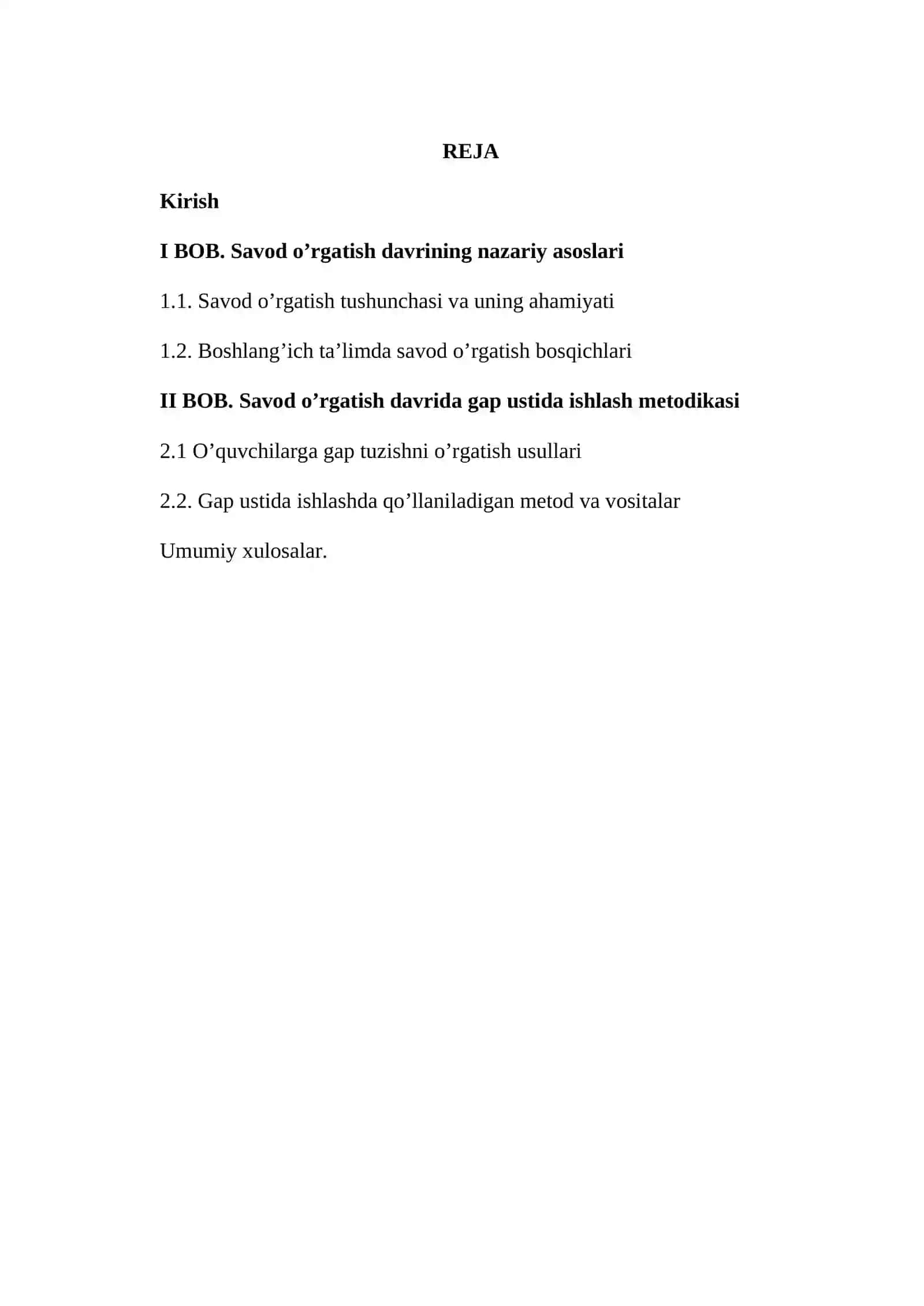 “Savod o’rgatish davrida gap ustida ishlash” 2