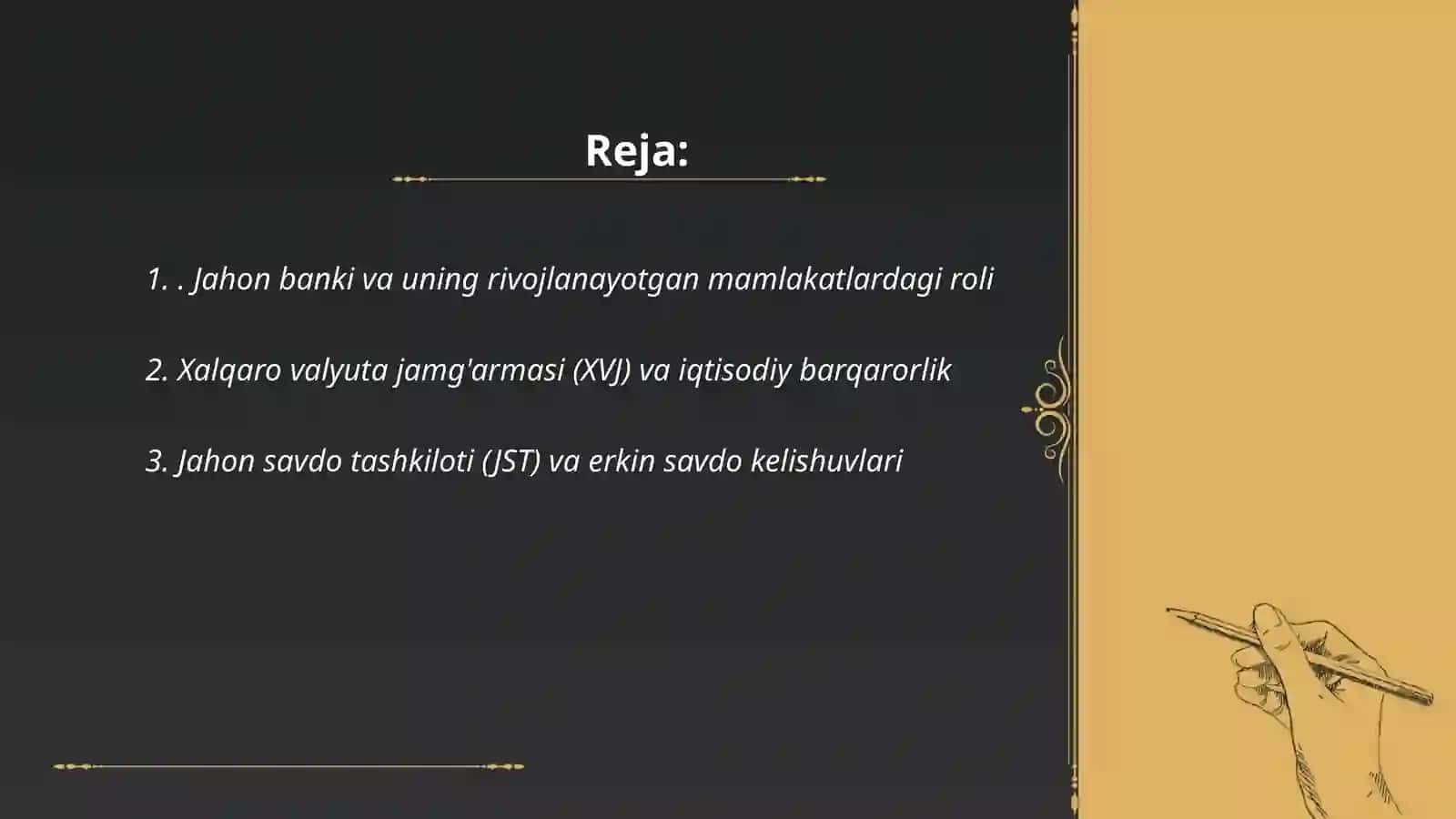 Jahonning yirik iqtisodiy tashkilotlari va ularning roli 2