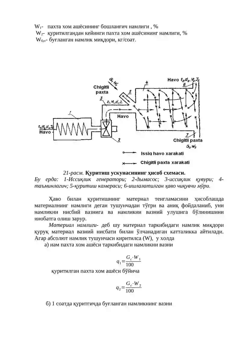 БАРАБАНЛИ ҚУРИТГИЧНИНГ ИССИҚЛИК ҲИСОБИ 2