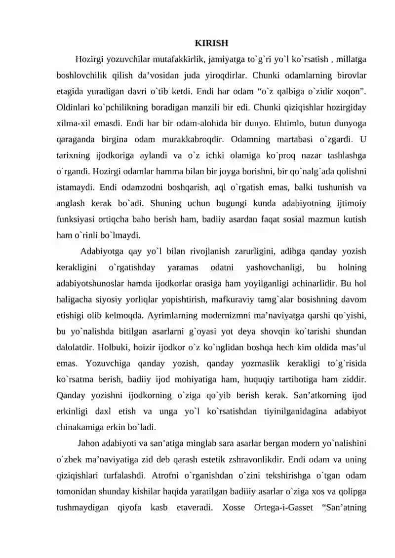 ADABIY MODERNIZM VA UNING ASOSIY BELGILARI 2