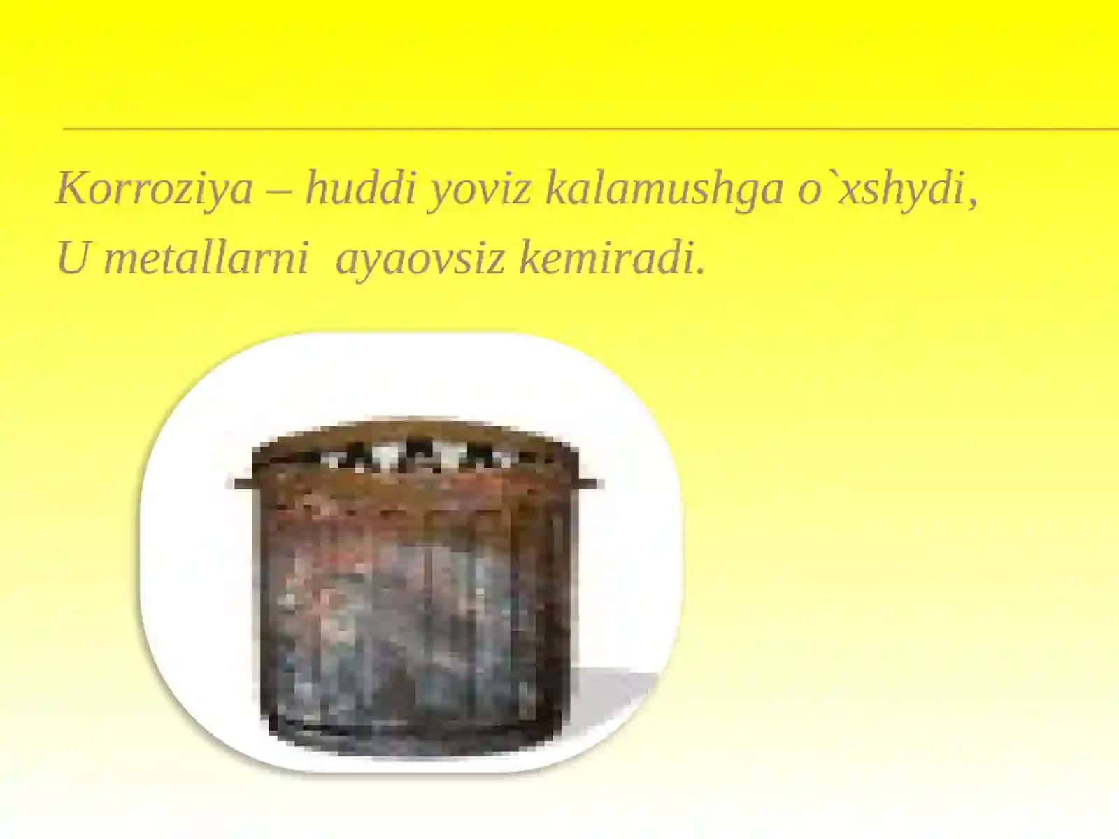 METALLAR KORROZIYASI TAQDIMOTISHI 2