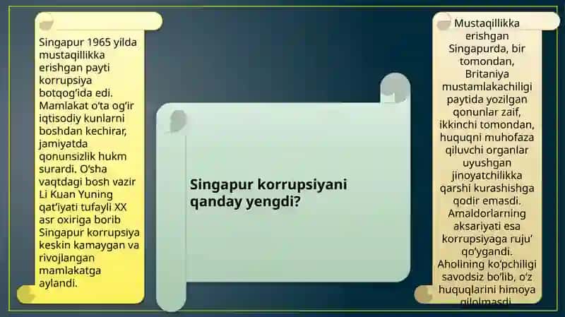 Korrupsiyaga qarshi kurashda Italiya va Singapur tajribasi 2