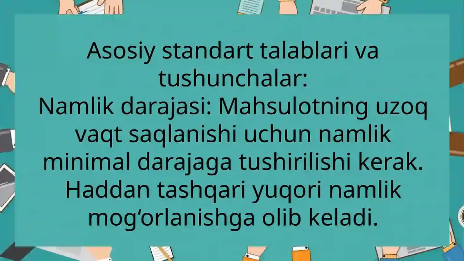 QURITILGAN MEVA VA SABZAVOT MAHSULOTLARI STANDARTLARINI O‘RGANISH 2