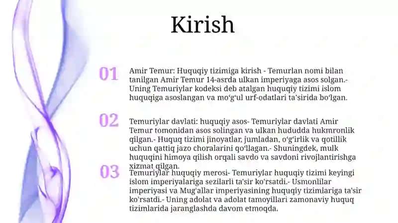 Amir Temur Va Temuriylar Davlati Huquqi 2