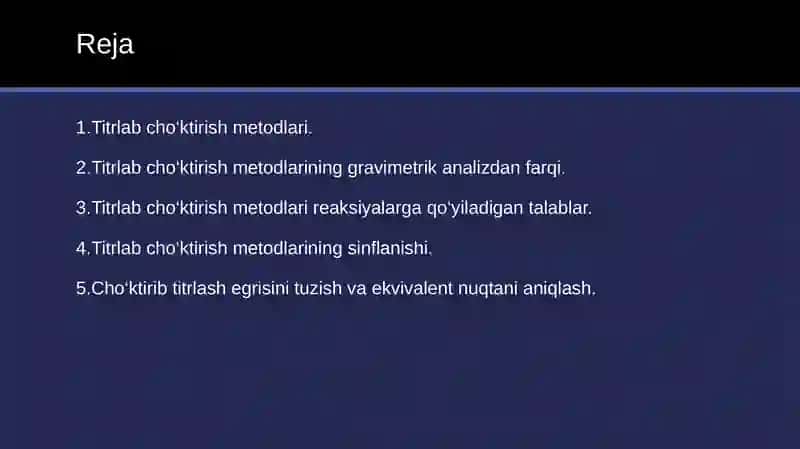 CHO‘KTIRISH REAKTSIYASI ASOSIDA TITRLASH 2