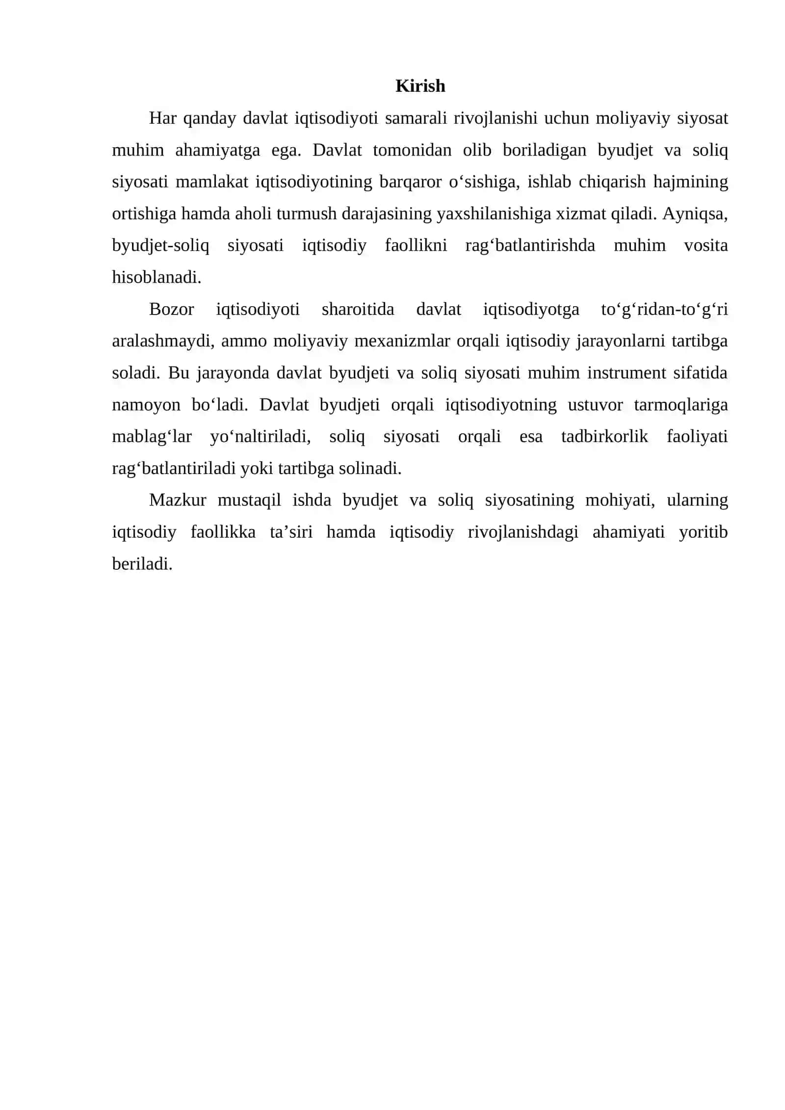 BYUDJET SOLIQ SIYOSATI IQTISODIY FAOLLIKKA BEVOSITA TA'SIR KO'RSATADI 2