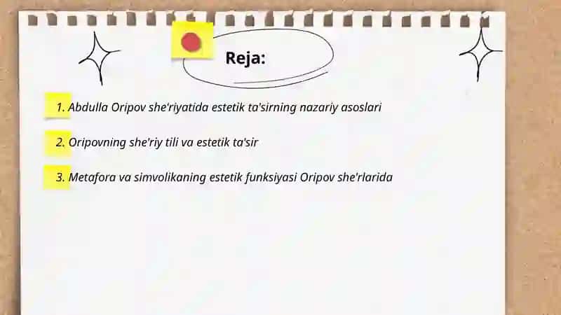 Abdulla Oripov she'riyatida estetik ta'sir masalasi 2