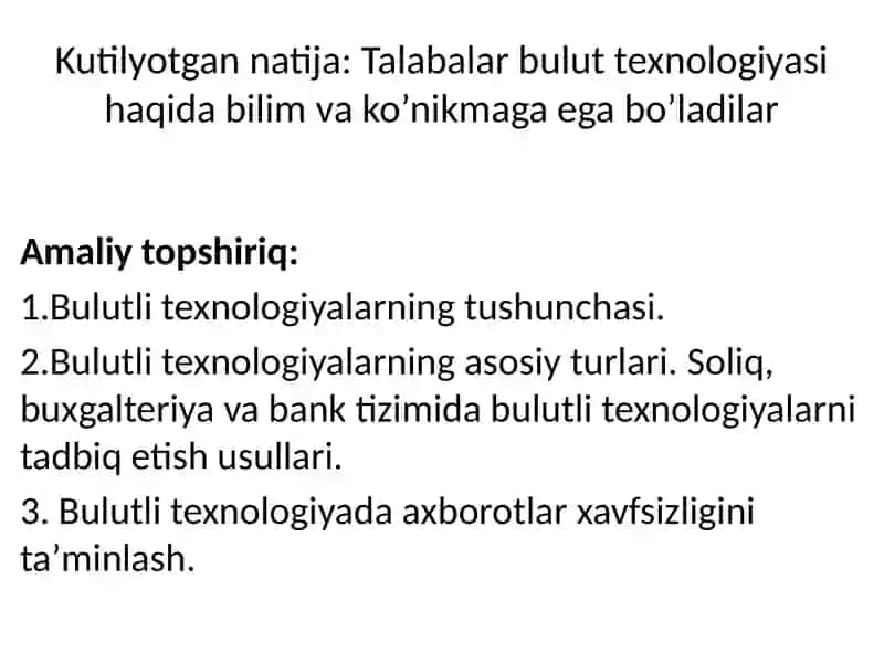 Bulutli texnologiyalar va ular bilan ishlash 2