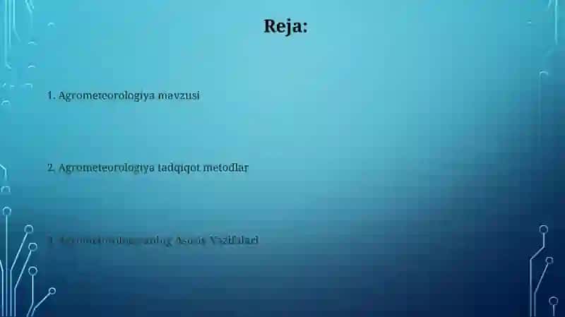 Agrometeorologiyaning predmeti Tadqiqot uslublari va asosiy vazifalari 2