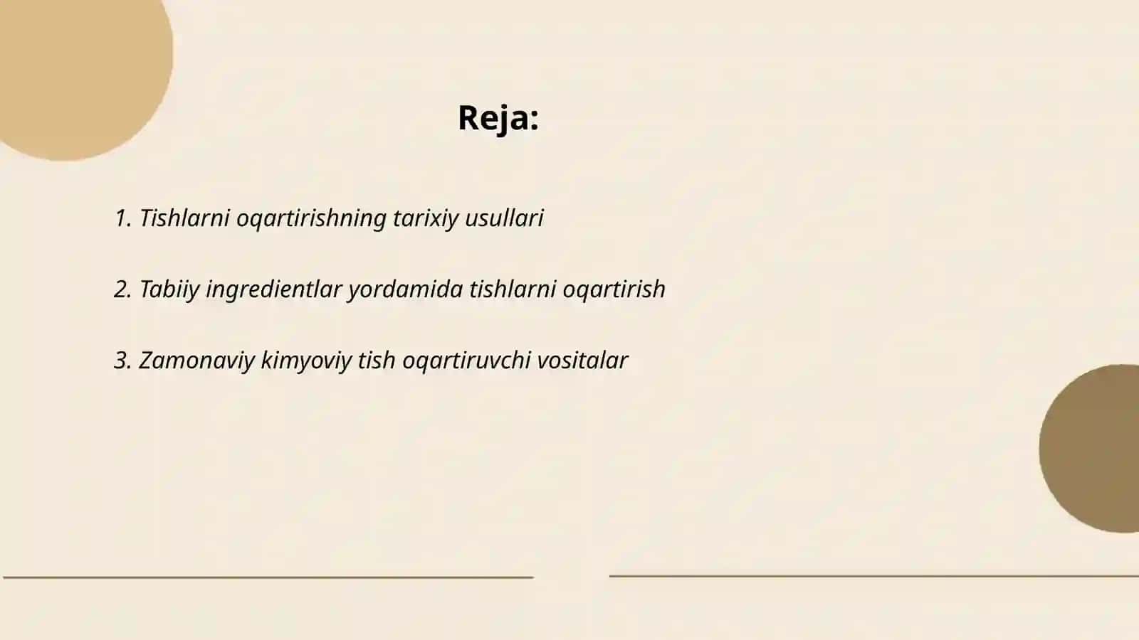 Tishlarni oqartirish usullari oʻtkazish texnikasi 2