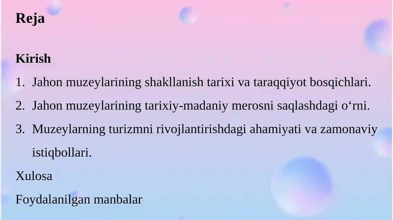 Jahon muzeylari tarix ko‘zgusi va turizm masalalari 2
