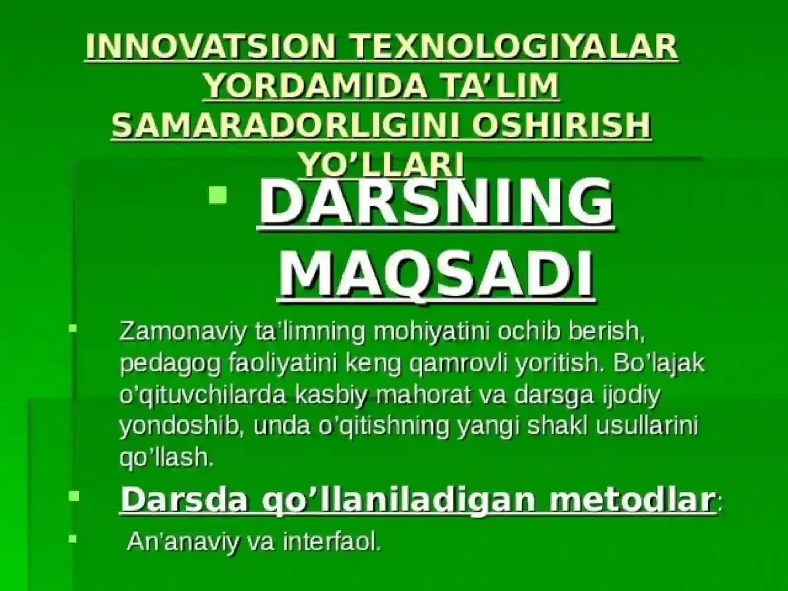 Boshlang`ich sinf o`quvchilarida tarbiya fanini o`qitishda innovation texnologiyalardan foydalanish (3-4- sinflar) 2