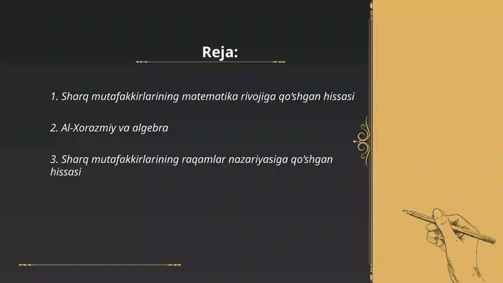 Sharq mutafakkirlarining matematikaga oid qarashlari 2