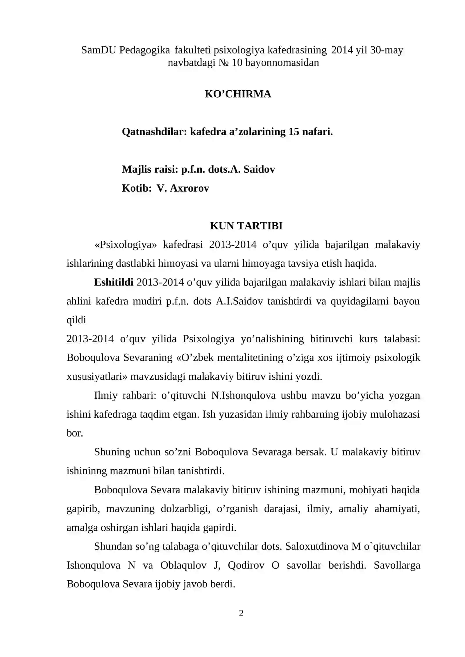 O’ZBEK MENTALITETINING O’ZIGA XOS IJTIMOIY PSIXOLOGIK XUSUSIYATLARI 2