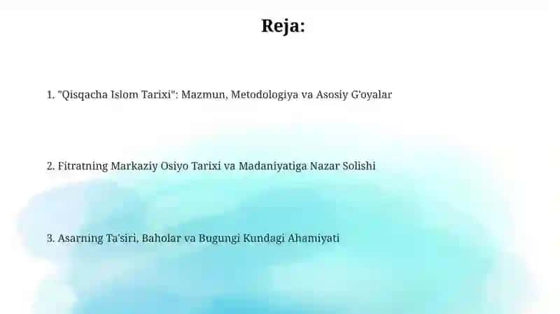 Fitratning "Muxtasar Islom tarixi" risolasi 2