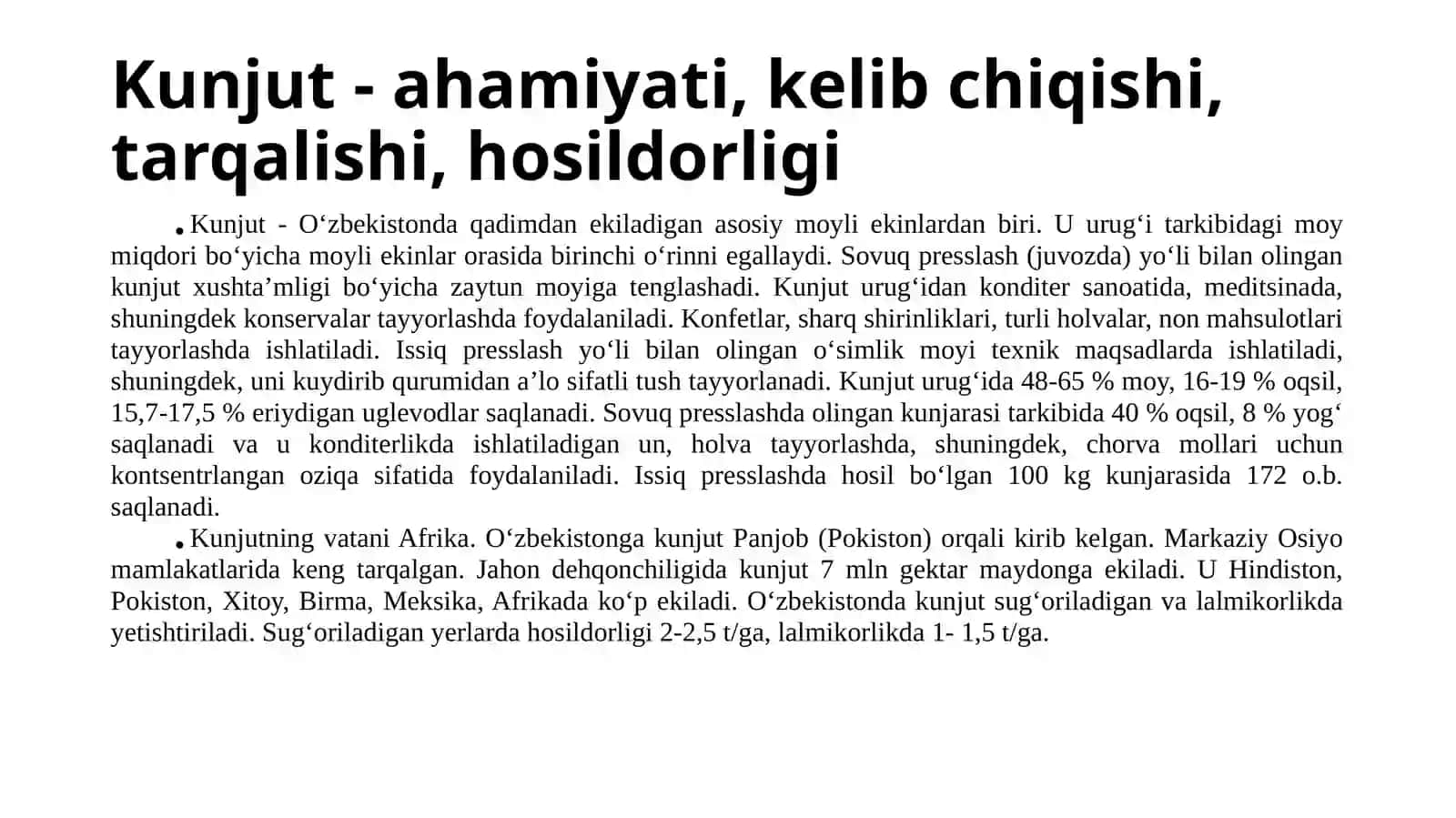 Kunjut - biologiyasi va yetishtirish texnologiya 2