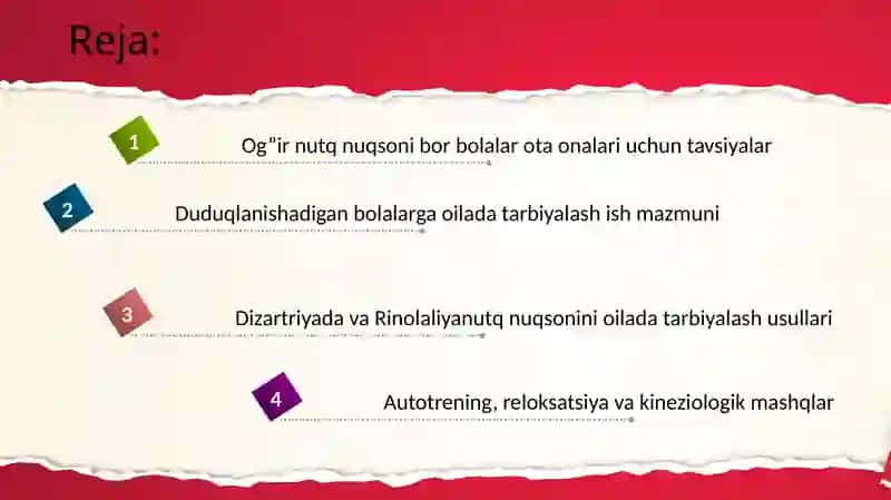 Dizartriya va Rinolaliya nutqnuqsonini oilada tarbiyalash usullari 2