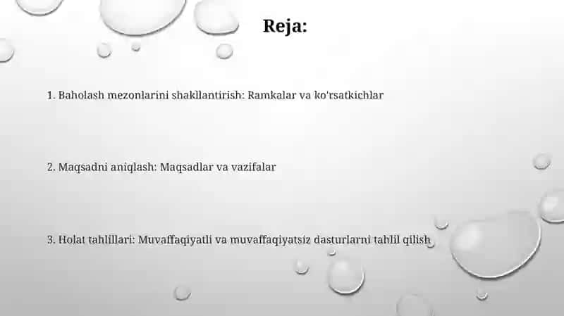 Xalqaro baholash dasturlarining maqsadi, ularni baholash mezonlari 2