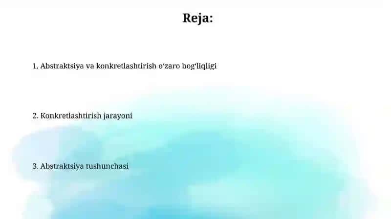 Abstraksiya va konkretizatsiya 2
