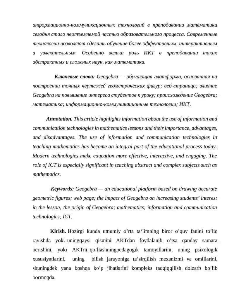 MATEMATIKANI O`QITISHDA AXBOROT KOMMUNIKATSION TEXNOLOGIYALARI (AKT)DAN FOYDALANISH METODIKASI 2