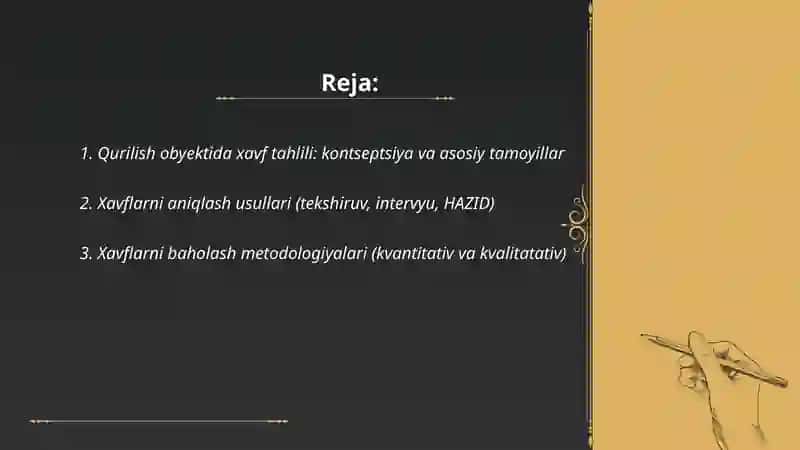 Qurilish obyektida xavf tahlili: kontseptsiya va asosiy tamoyillar 2