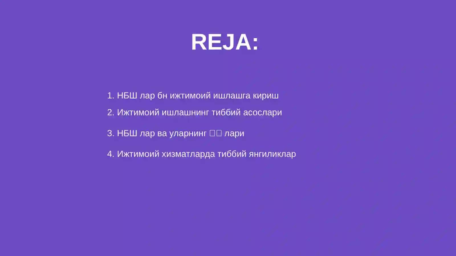 НБШ лар бн ижтимоий ишлашнинг тиббий, ижтимоий асослари 2