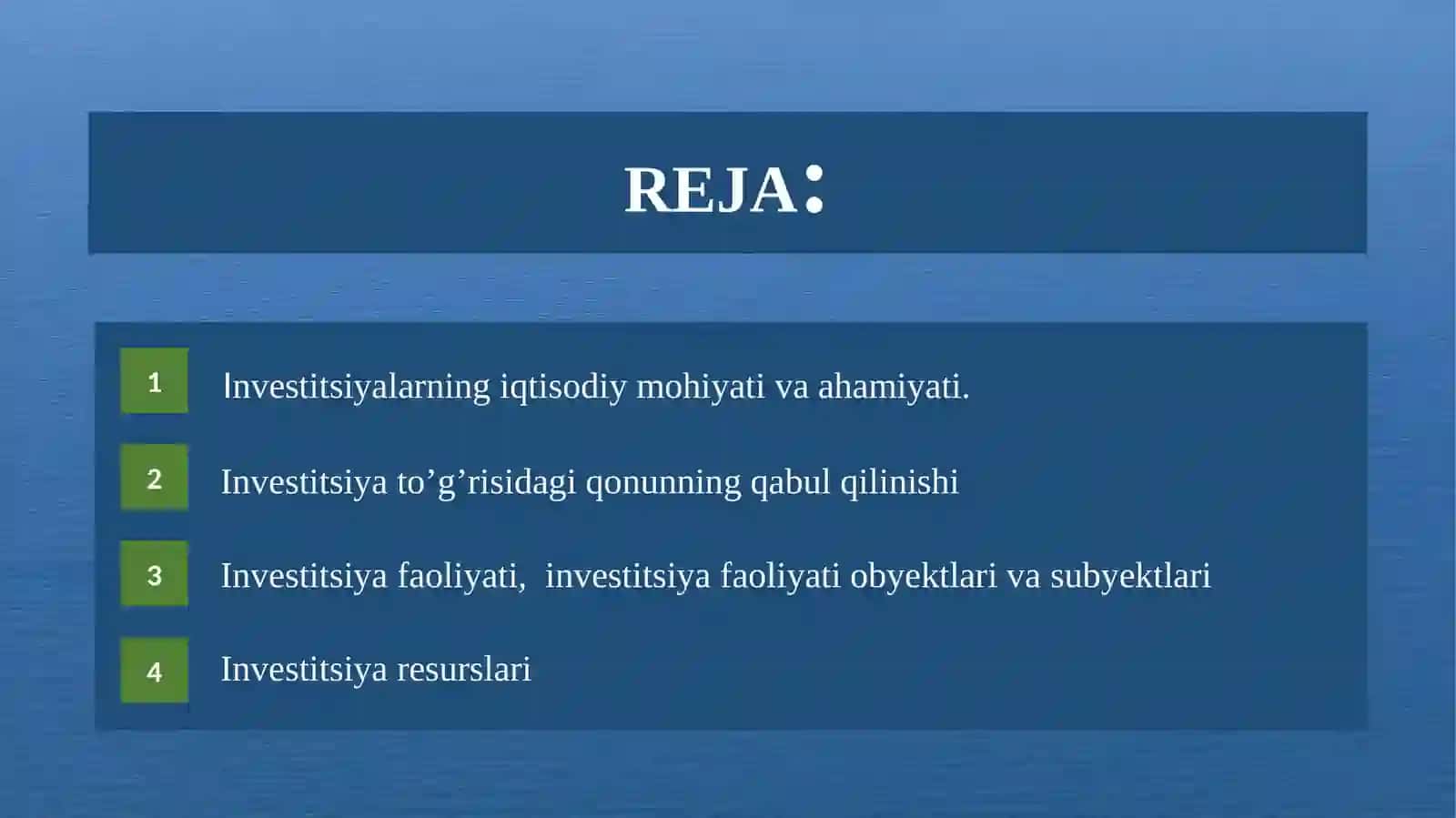 Investitsiyalarning iqtisodiy mazmuni va mohiyati 2