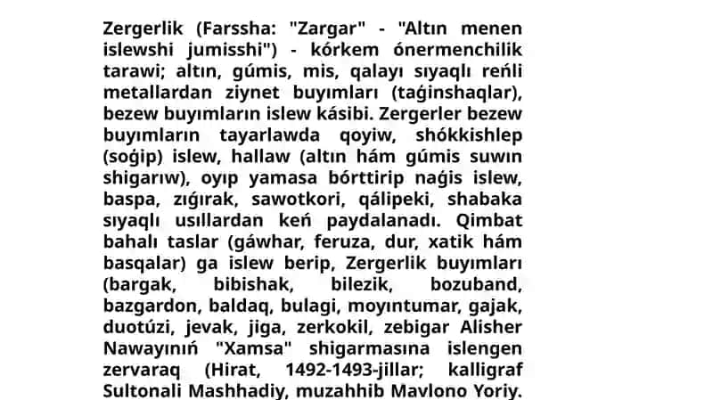 Zergerlik buyimlari 2