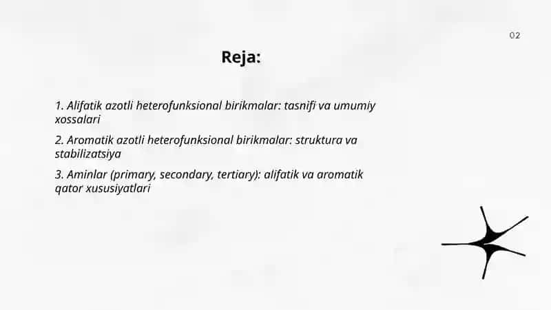 Alifatik va Aromatik Qator Azot Saqlagan Geterofunksional Birikmalar 2