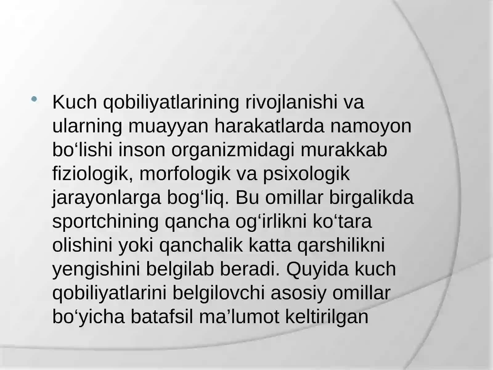 Kuch qobiliyatlarining rivojlanishi va ularning muayyan harakatlardan namoyon bo‘lishi 2
