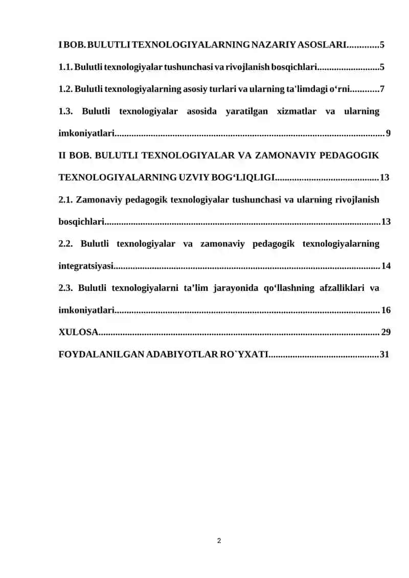 Bulutli Texnologiyalar va Zamonaviy Pedagogik Texnologiyalar 2