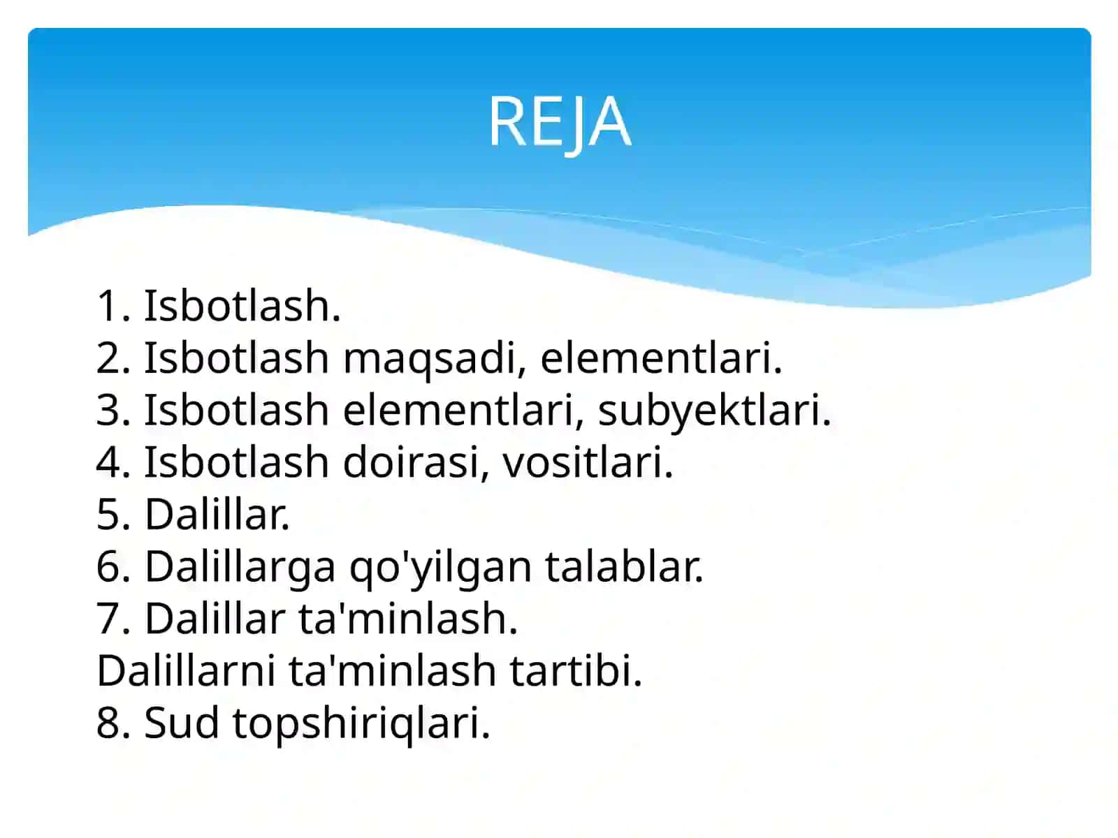 Fuqarolik protsessida isbotlash va dalillar 2