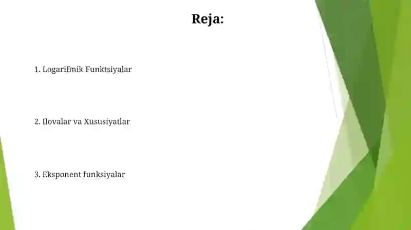 Logarifmik Funktsiyalar 2