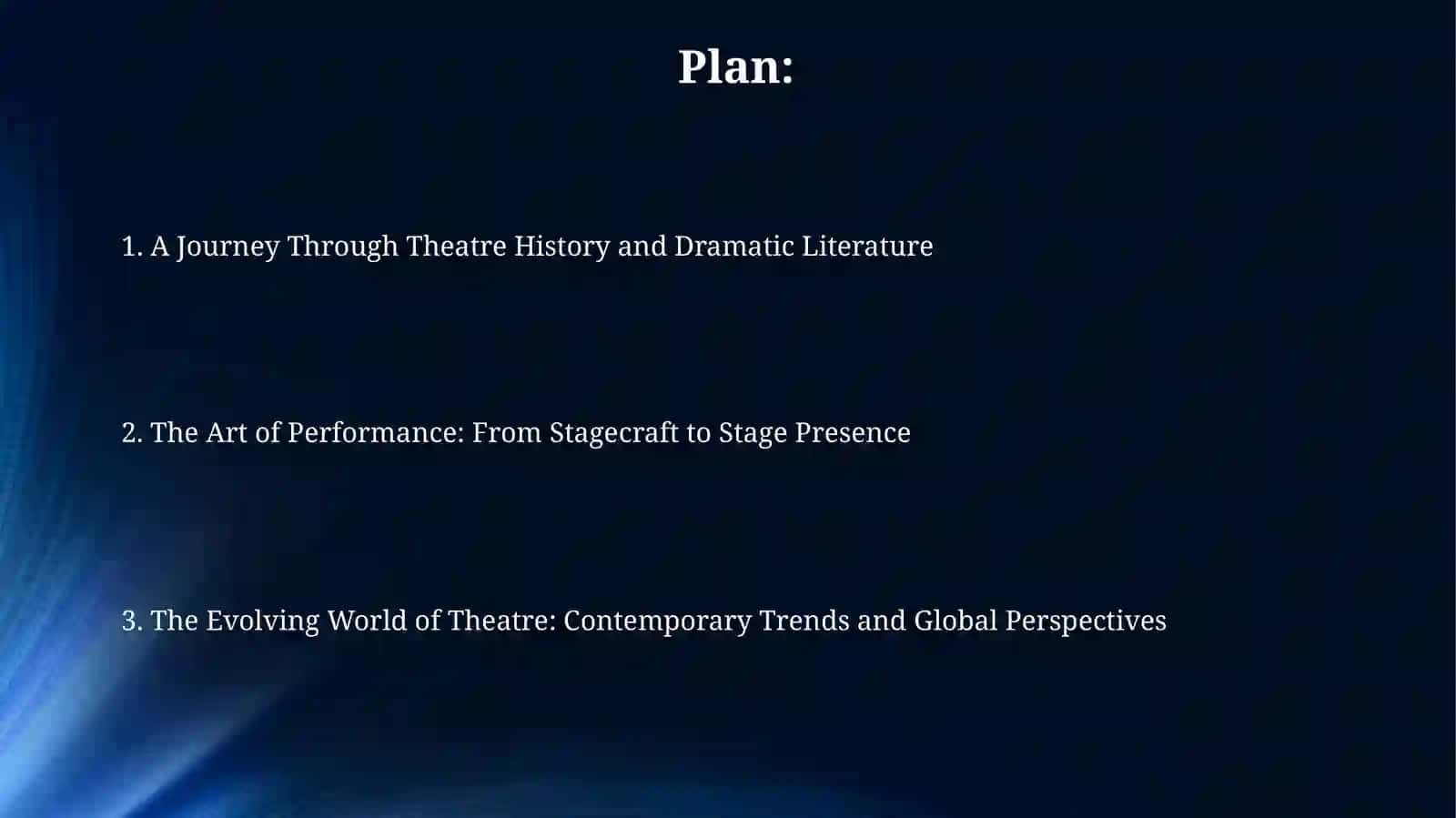 A Journey Through Theatre History and Dramatic Literature 2