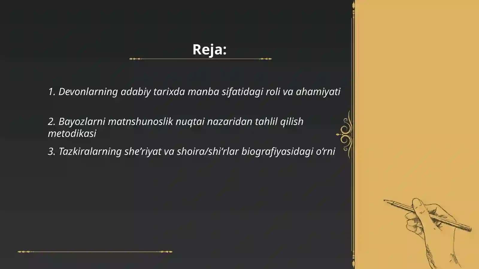 Devon, bayoz, va tazkiralar adabiy manba sifatida 2