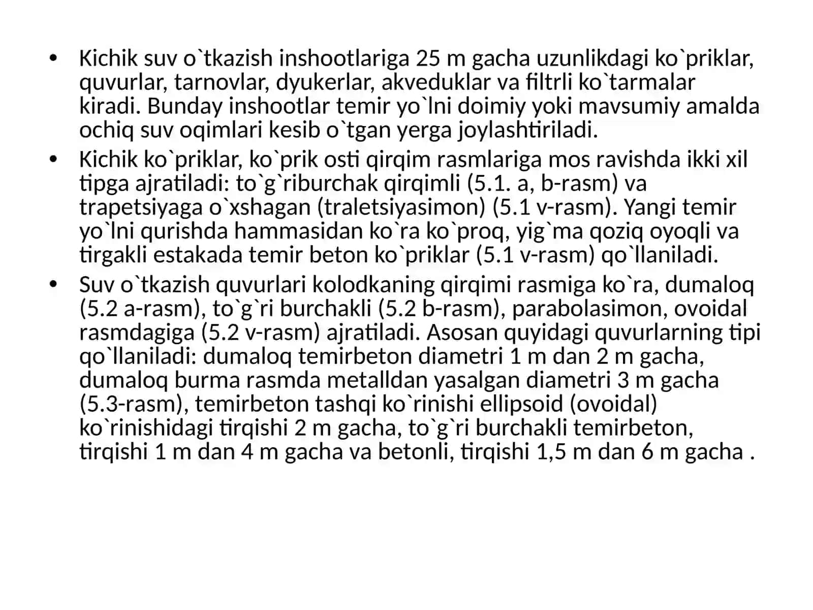 13-Maruza.Suvo’tkazuvchiinshootlarniturlarivaularnitrassadajoylashtirish 2