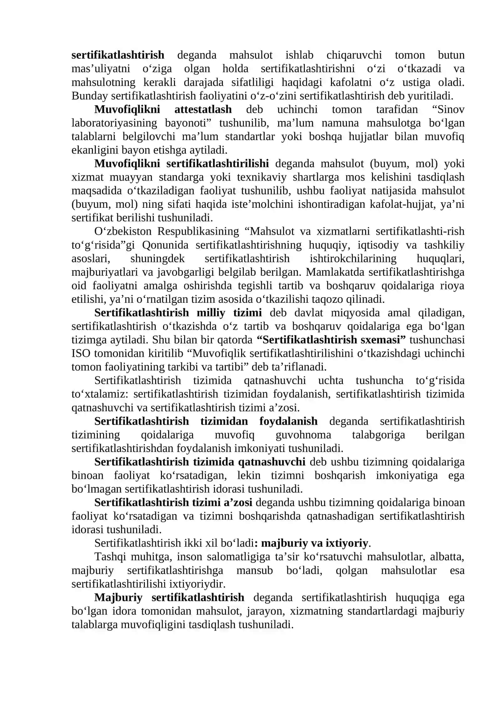Sertifikatlashtirish tartibi va sxemalari 2