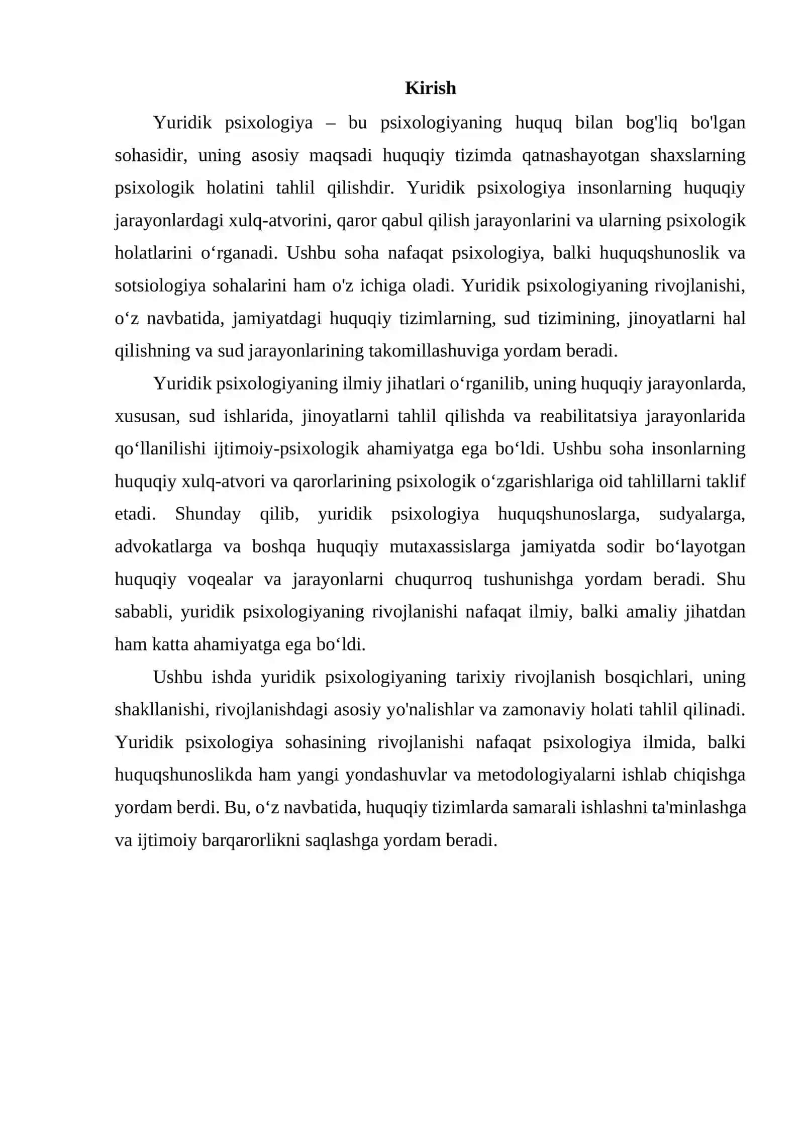 Yuridik psixologiyaning tarixiy rivojlanishi 2