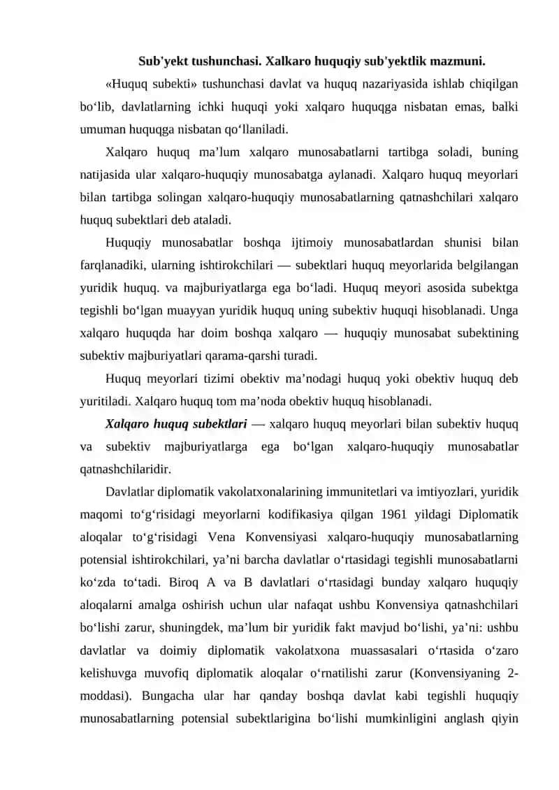 Hozirgi zamon Xalqaro huquqi sub'yektlari 2