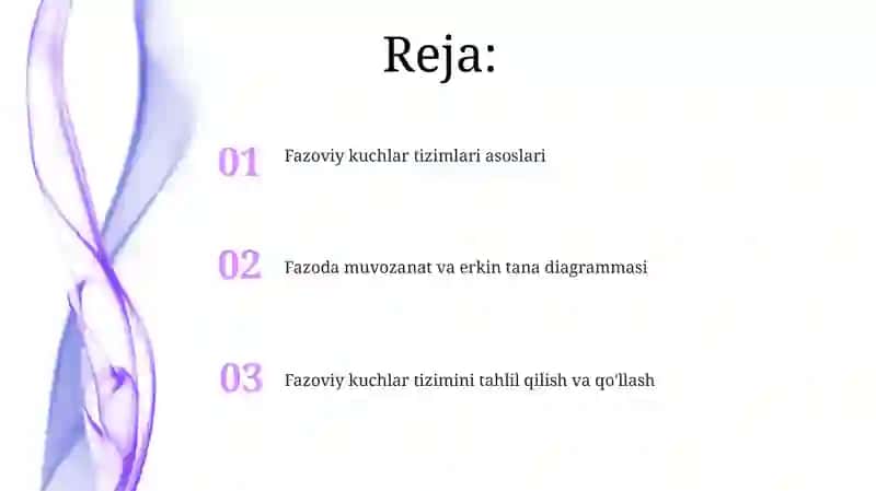 Fazoda kuchlar sistemasi 2
