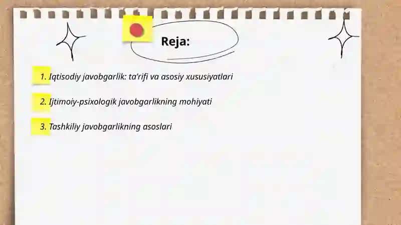 Iqtisodiy, ijtimoiy-psixologik, tashkiliy javobgarlikning xususiyatlari 2