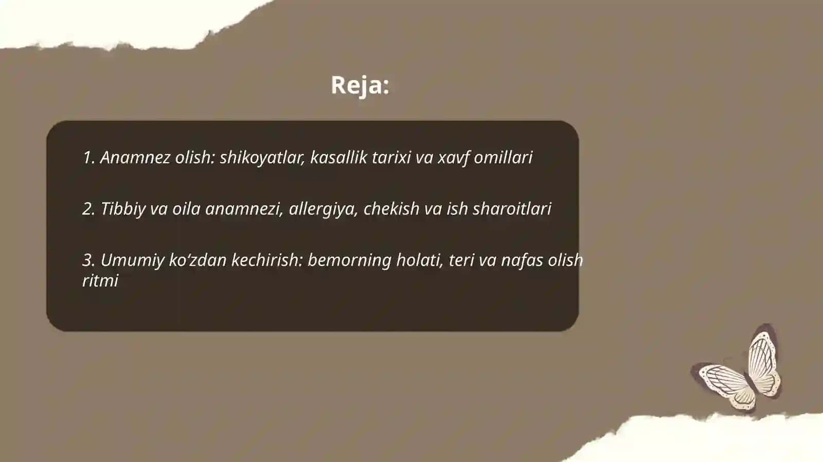 Nafas a'zolari kasalliklari bilan bemorlarni tekshirish 2
