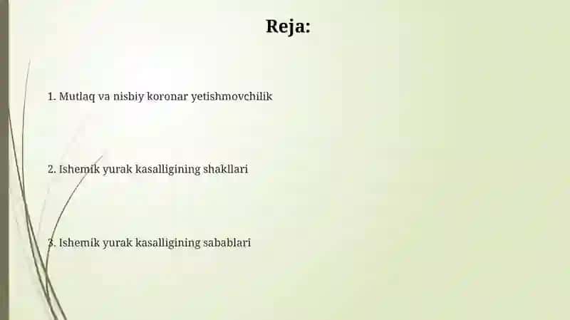 Mutlaq koronar yetishmovchilik: Ta'rif va mexanizmlar 2