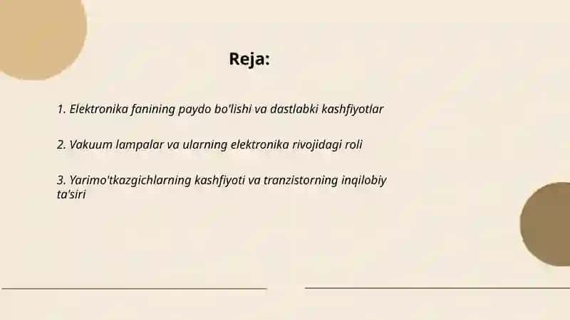 Elektronikaning rivojlanish tarixi, zamonaviy holati va istiqbollari 2