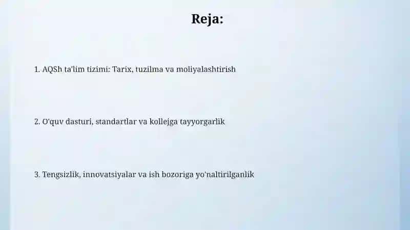 AQSh ta'lim tizimi 2