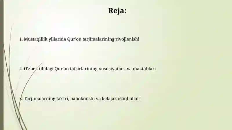 Mustaqillik yillarida Qur'onning o'zbek tiliga tarjima qilinishi va tafsirlari 2