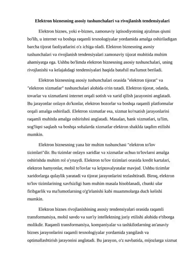 Elektron biznes va ximoya tizimi muammolari 2