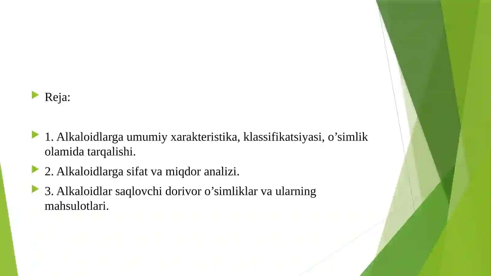 Tarkibida steroid alkaloid va glikoalkaloidlar bo'lgan dorivor o'simliklar 2