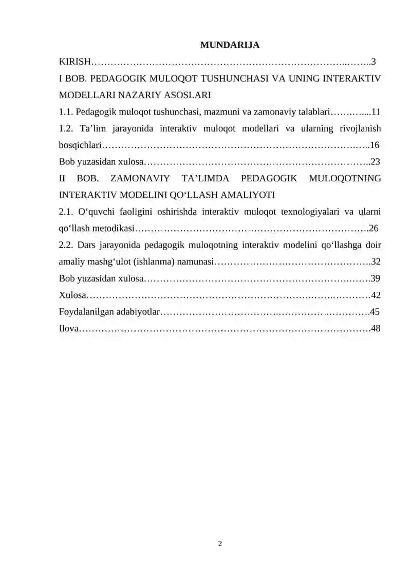 ZAMONAVIY TA’LIMDA PEDAGOGIK MULOQOTNING INTERAKTIV MODELI 2